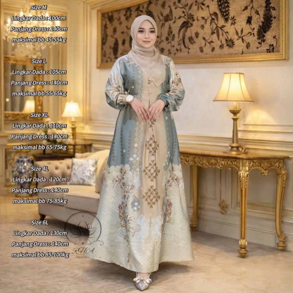 premium gamis wanita silk premium adem jatuh | gamis muslimah elegan ld jumbo 130