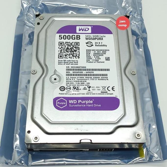 Hardisk 500GB WD Purple Cctv -HDD Internal 500GB WD For Cctv