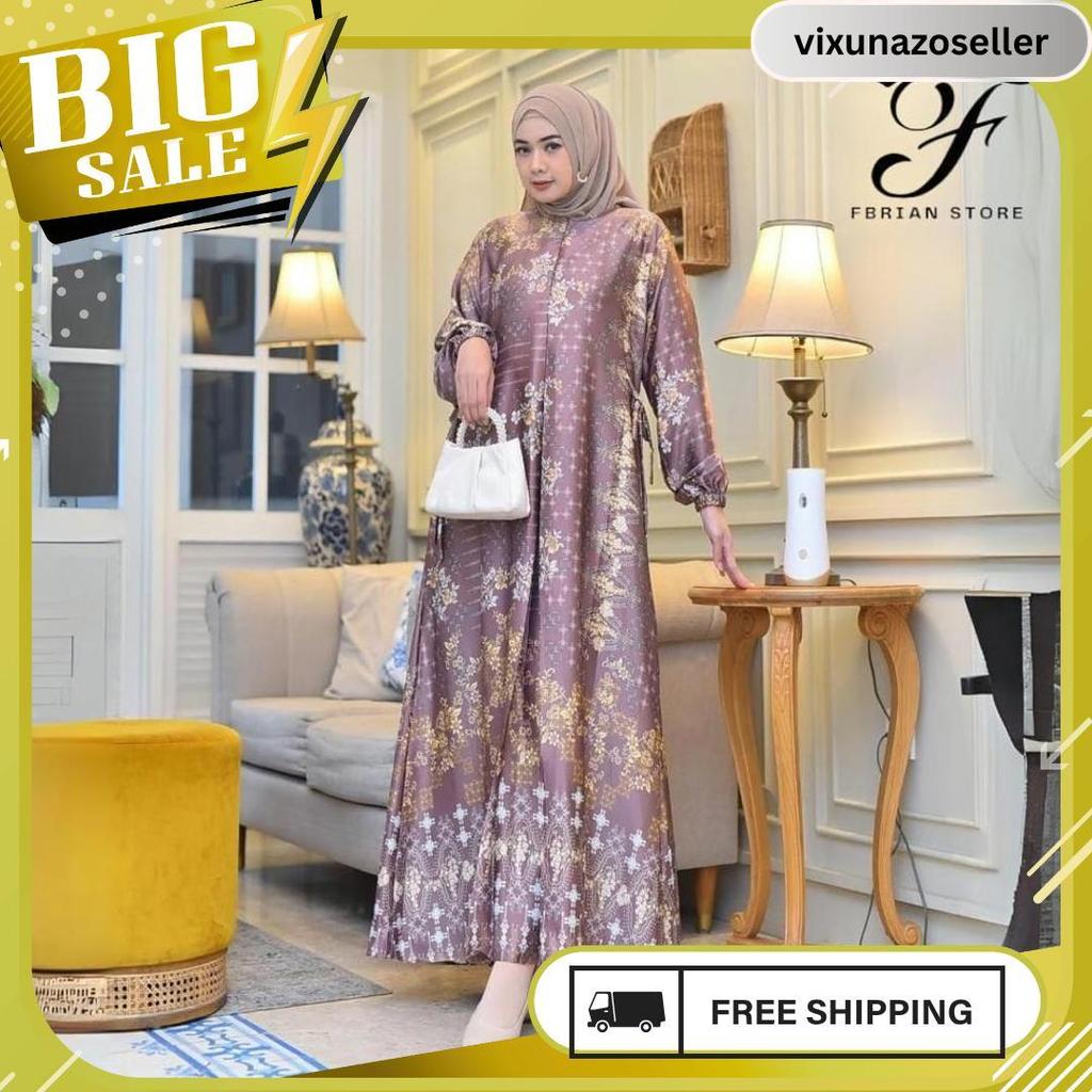 Gamis Silk Premium Motif Elegan | Gamis Wanita Muslimah Jumbo Ld 130 Termurah