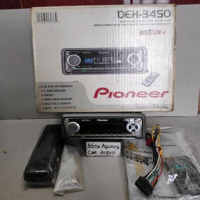 Pioneer Head Unit DEH-3450 CD-R/CD-RW Kompatibel 3 Band Equalizer Preouts Front Image Enhancer Mosfe