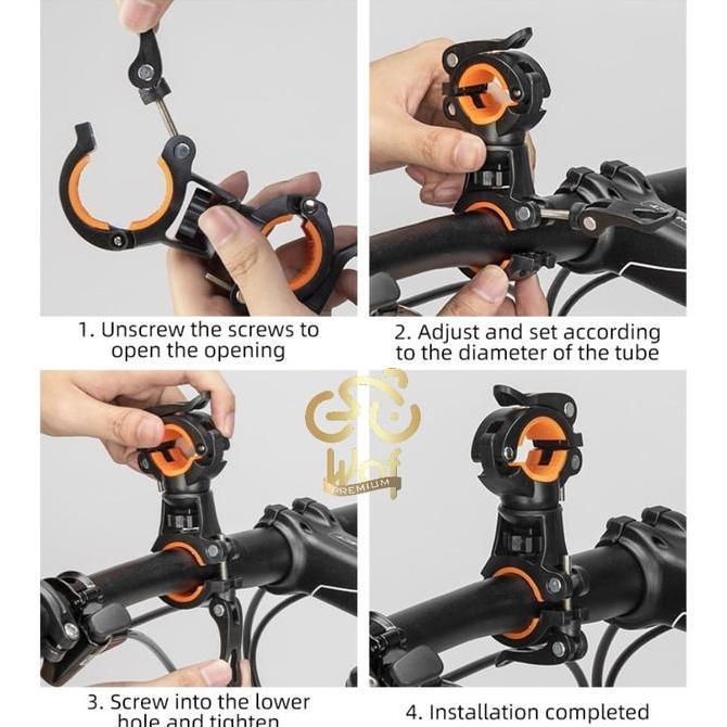 ROCKBROS 42501002 Bike Holder Braket Lampu Senter Sepeda Bracket Light