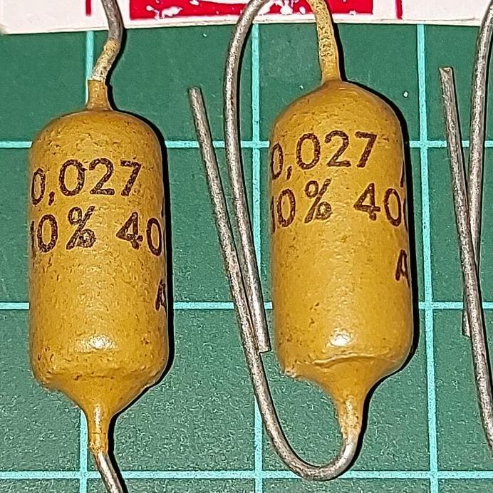 Ready capacitor kapasitor .027 400vdc MULLARD
