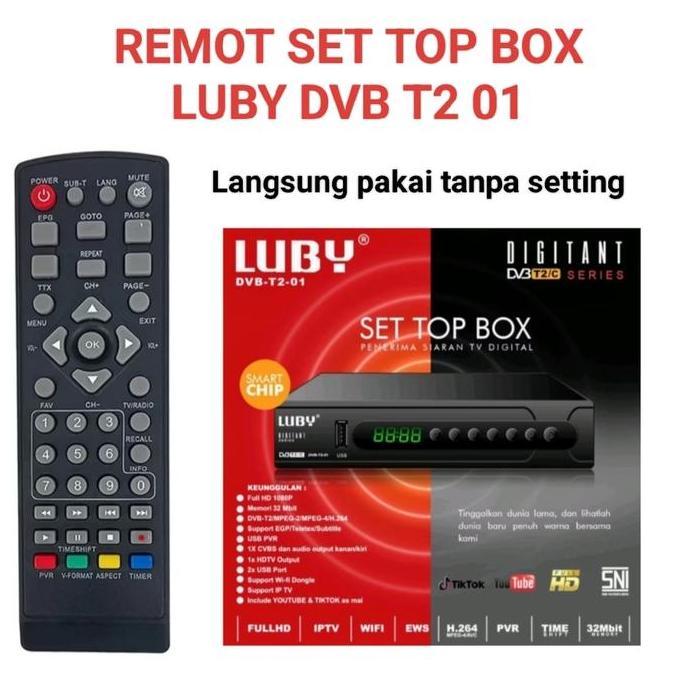 Ready remote stb LUBY DVB T2 01 remot pengganti set top box luby 01 DVB T2