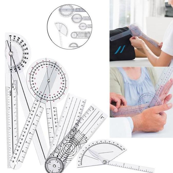 REWARLI Alat ukur goniometer fisioterapi penggaris tulang sendi jari/isi 6pcs