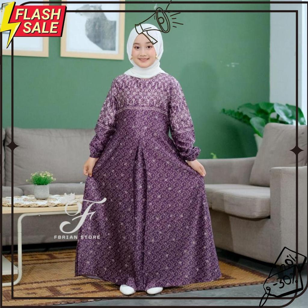 Cod Baju Gamis Anak Perempuan Motif Armani Silk Premium Elegan Terbaru Seragaman Couple Keluarga Ter