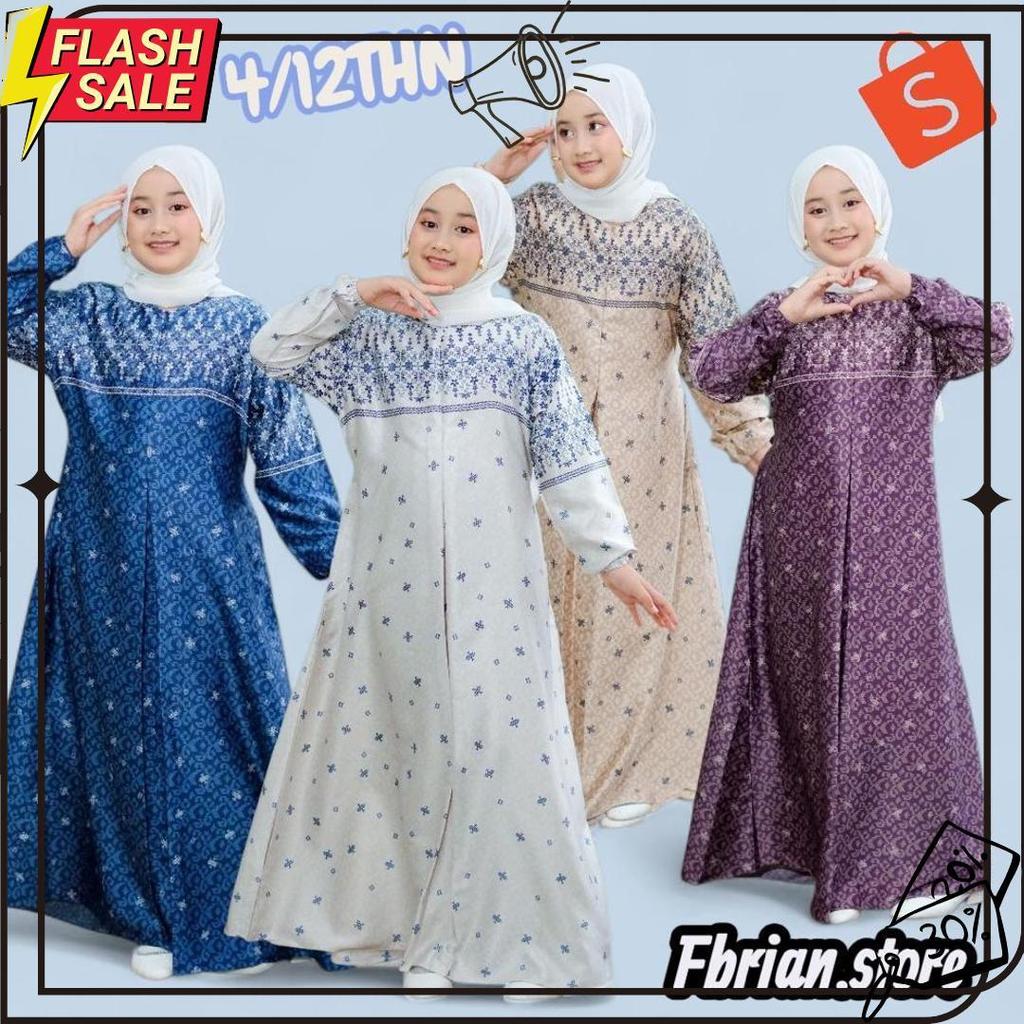 Cod Baju Gamis Anak Perempuan Motif Armani Silk Premium Elegan Terbaru Seragaman Couple Keluarga Sia
