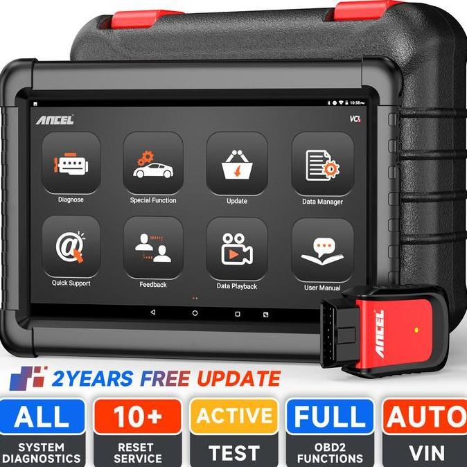 TOZANOKA Bahasa IndonesiaAncel X6 Bluetooth Obd2 Scanner Alat Diagnosis Mobil Active Test Tool