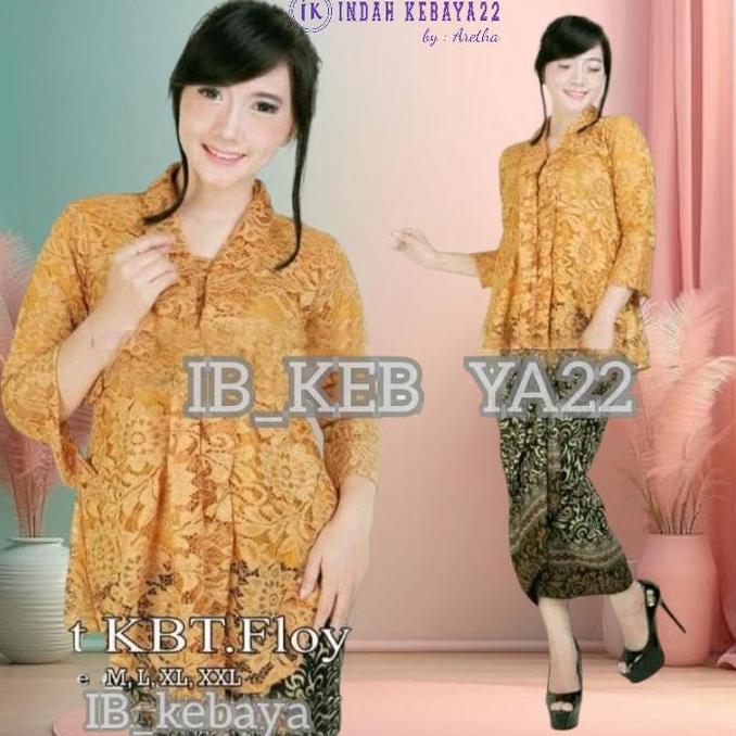 DN54 - Setelan Kebaya Floy Brokat Modern Elegan Dress Baju Atasan Wanita Dewasa Seragam Kondangan Wi