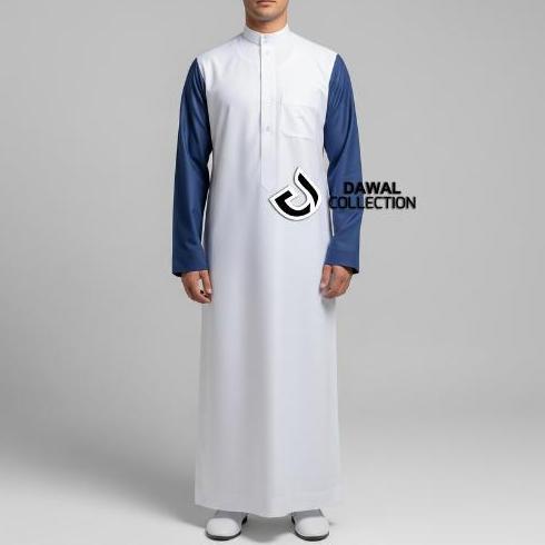 Terbaru Laris, Promo  Gamis Muslim Aidan Jubah Pria Dewasa Lengan Panjang Desain Trendy Kombinasi Wa