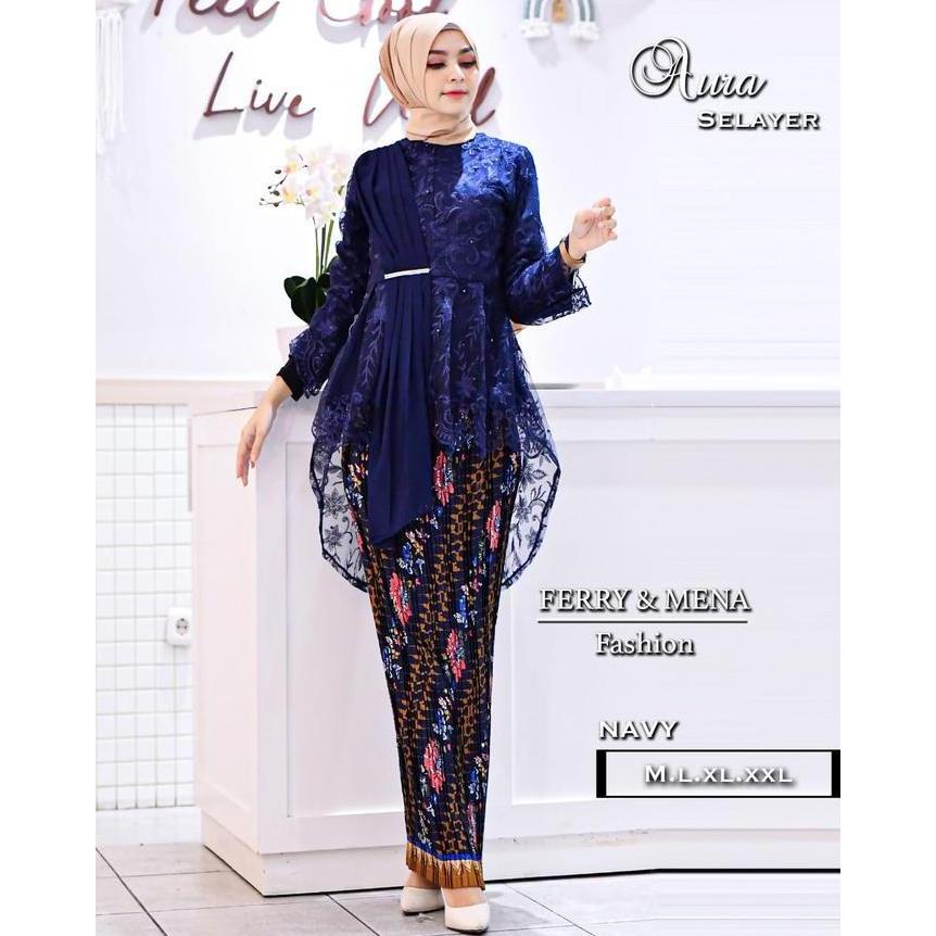 DI85 >> Satu Set Aurora Salendang Tile Dan Rok Plisket Batik seragaman Pesta Wisuda Terbaru 2022 Keb