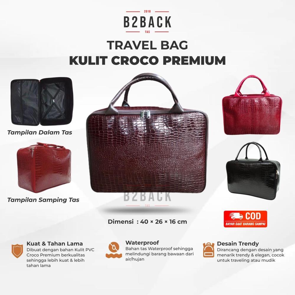 PREMIUM TRAVEL TAS TRAVELING PAKAIAN DUFFLE BAG BAJU JUMBO WANITA PRIA JINJING MURAH BESAR KULIT CRO