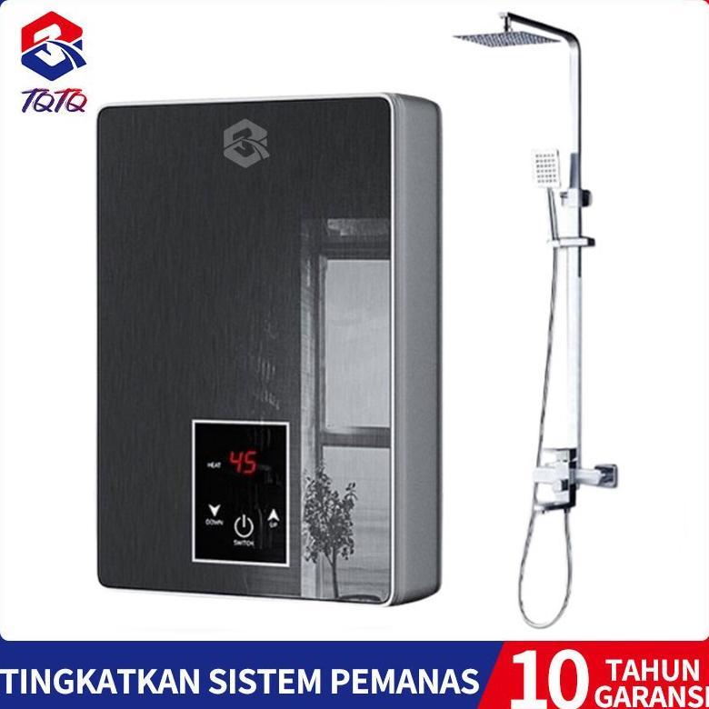 TQTQ Water Heater Hitam/Putih/Pemanas Air Listrik Instan Pemanas Air Kamar Mandi
