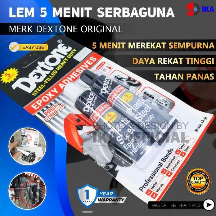 Terlaris - Lem Dextone 5 Minute Asli original 100% Plastic Steel Epoxy / Lem Besi / Dextone Lem Besi