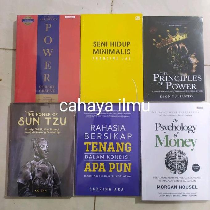 uvassballah  - paket 6 buku the psychology of money the principles of power how leader act dark psik