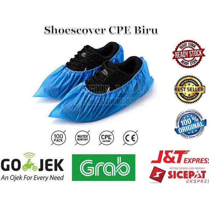 Cover Shoes Disposable Bahan Plastik CPE Tebal Shoes Cover Plastik CPE Harga 1 Pack isi 100 Pcs TI