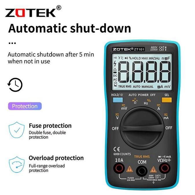 AVOMETER DIGITAL ZOTEK ZT101 / MULTITESTER DIGITAL ZOTEK ZT 101