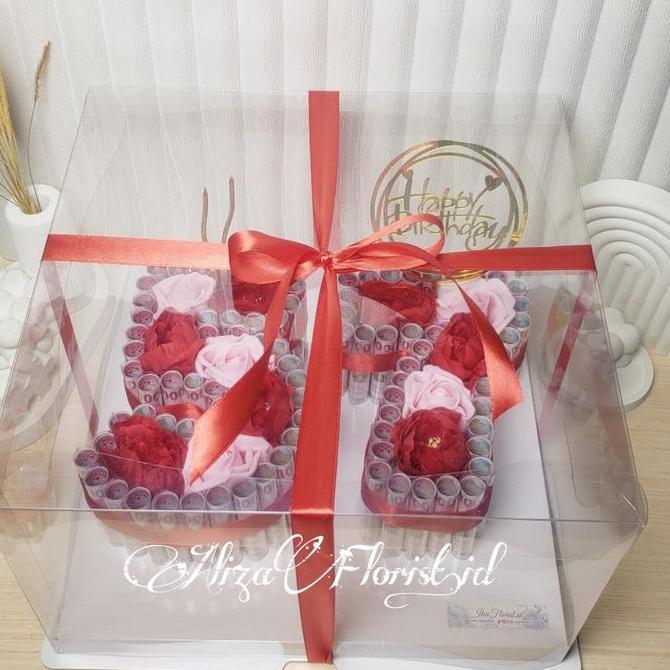 MONEY CAKE HURUF ANGKA / MONEY TOWER / BUKET UANG / KADO ULANG TAHUN KS
