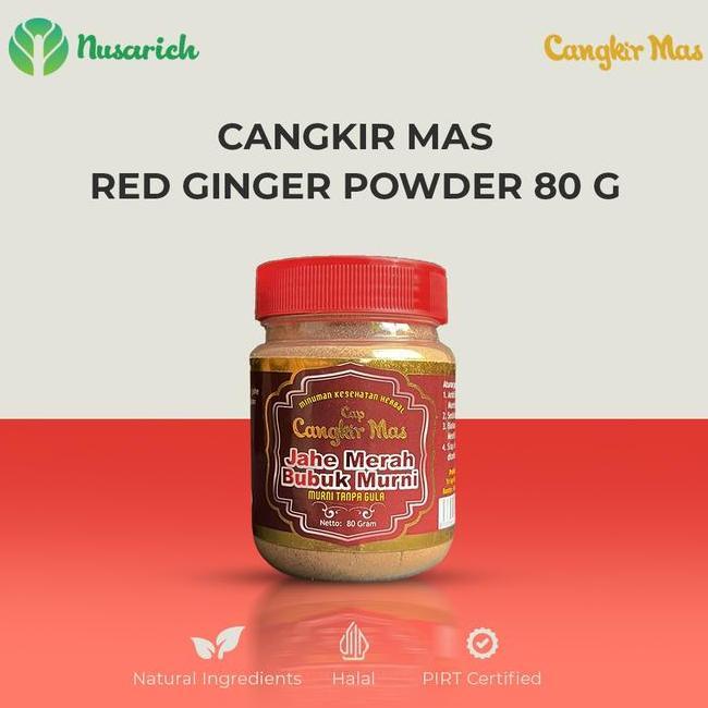 Cangkir Mas Jahe Merah Bubuk Murni 80 Gram Drink Serbuk
