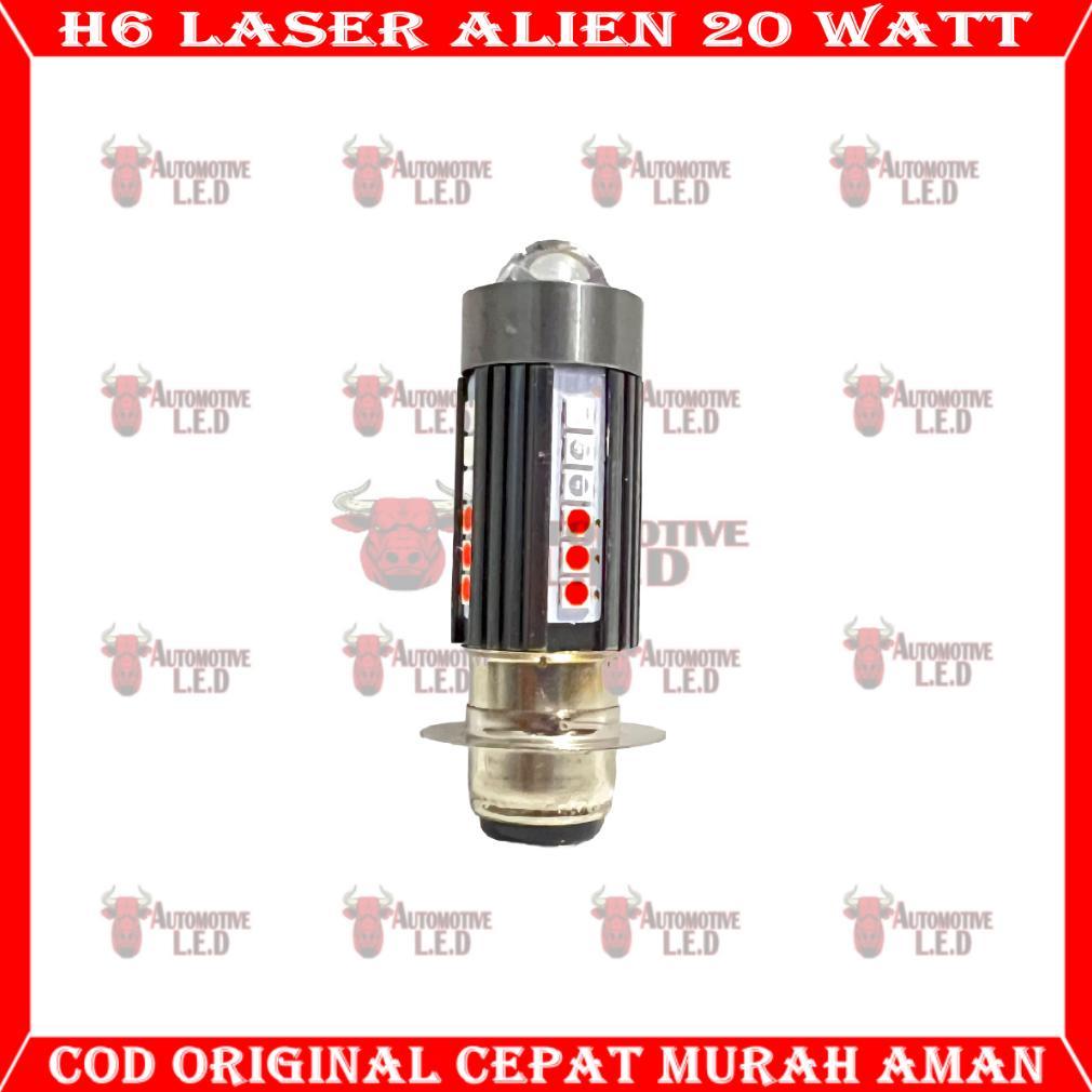 big promo original lampu utama motor h6 laser 30 led alien h6 led laser 2 warna hi / loo 20 watt | b