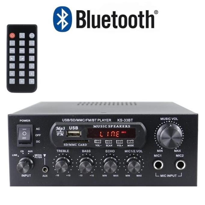 Amplifier Bluetooth Eq Audio Amplifier Home Theater Fm 1000W-Ks-33Bt Termurah