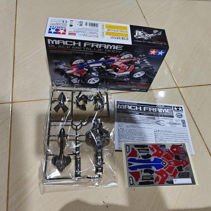 body mach frame black metalic edition ori Tamiya lengkap box, decal..