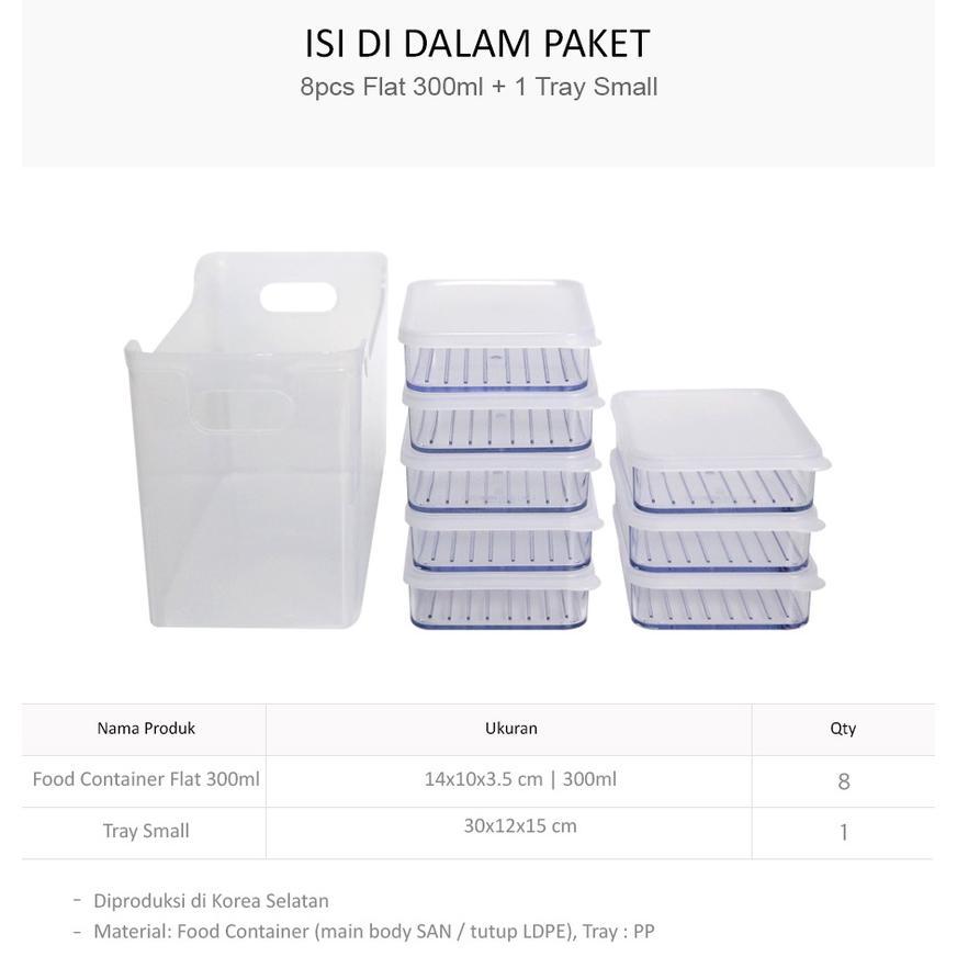 bestpromo silicook mix set food container tidy 300ml [8xflat300ml + 1xtray small] food container org