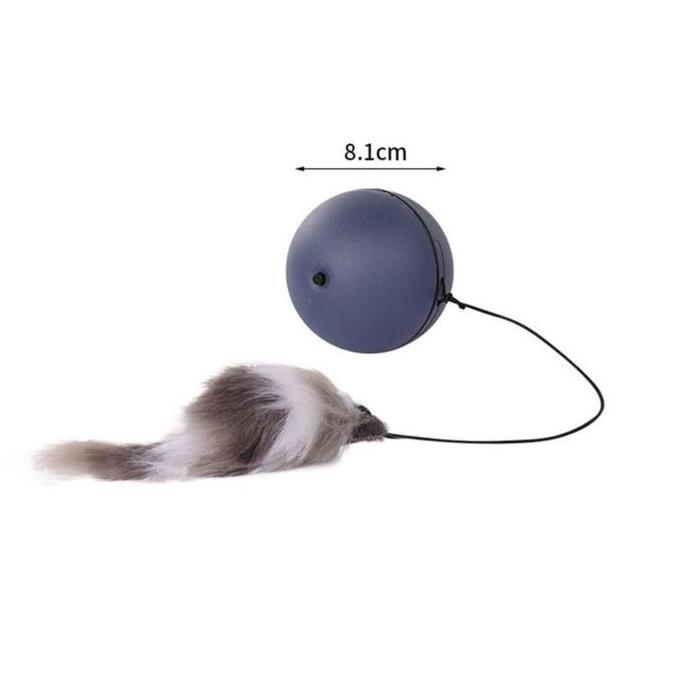 Mainan Kucing Bola Mainan Kucing Interaktif Bola Beutar Otomatis Listrik Dengan Ekor Tikus PalsuInte