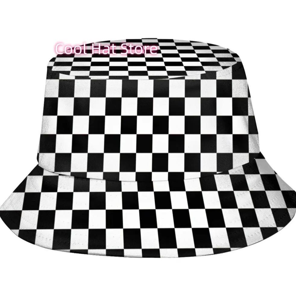 Checkered Flags Race Car Flag Bucket Hat Packable Fishing Sun Cap Summer Fisherman Hats for Women Me