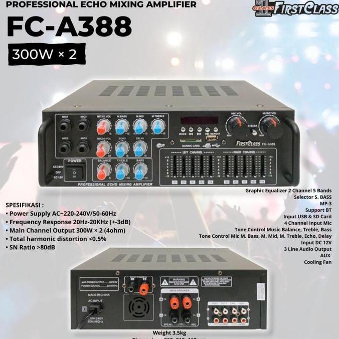 Amplifier Firstclass Fc-A388 / Fc A 388 Bluetooth Usb Original Premium