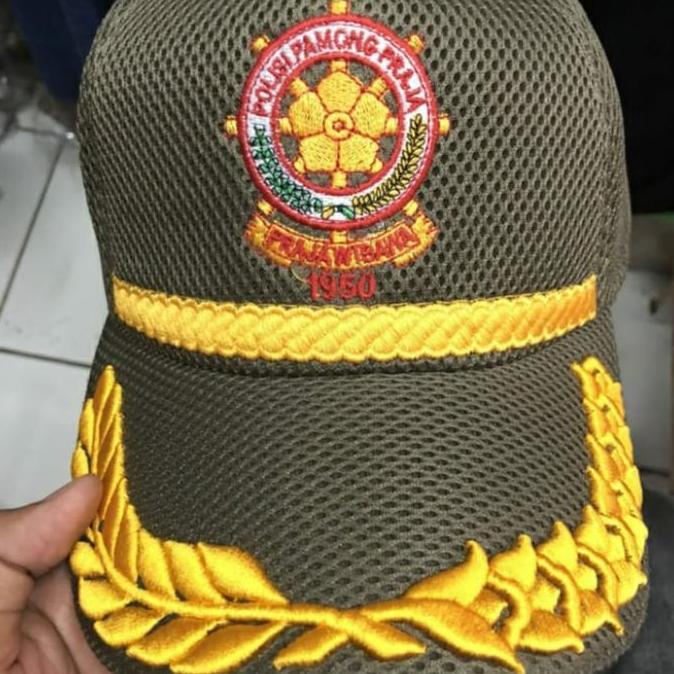 Topi jaring Satpol PP / Cream / hitam