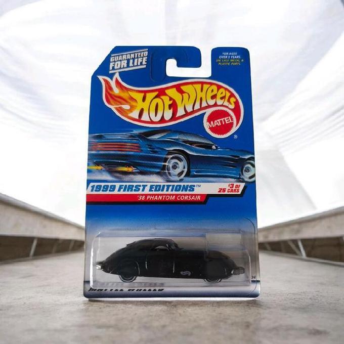 Hot Wheels 38 Phantom Corsair Hitam - Rare Old Card - Mainan Diecast