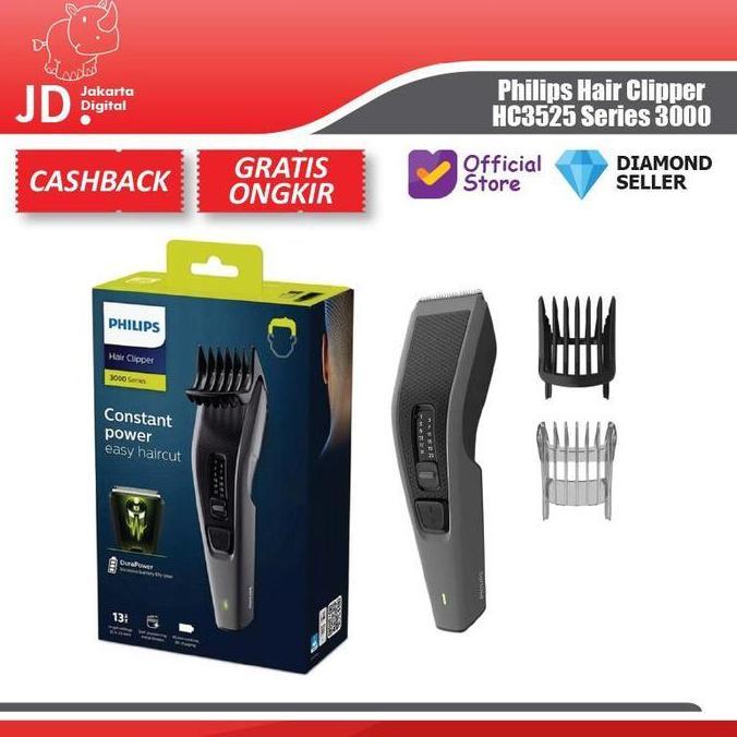 Philips Hair Clipper HC3525 Series 3000 - Alat Cukur Rambut Philips Mesin Pencukur Elektrik