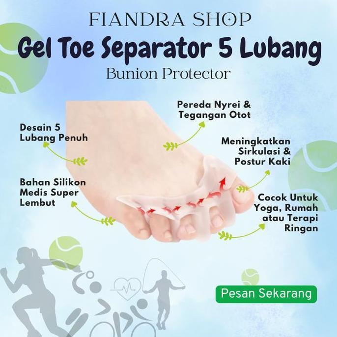 Pemisah Jari Kaki Silikon Gel Toe Separator Jari Jempol Silicon Bunion