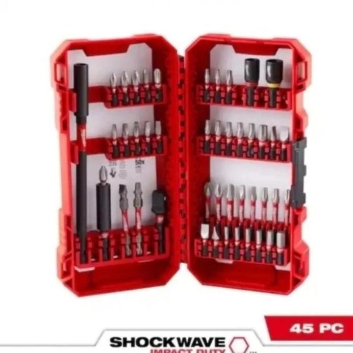 Ready  MILWAUKEE 48-32-4023 SHOCKWAVE 45pcs Mata Obeng Set