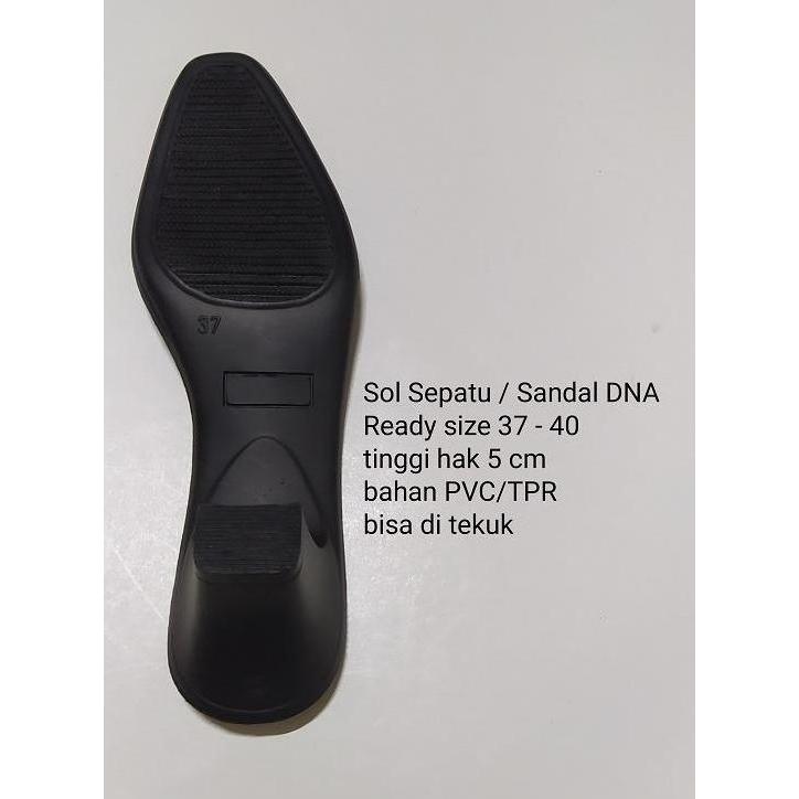 Sol Sepatu Hak Wanita Sol Sandal Odrey Ujung Lancip Wanita hak 5 cm Hitam Bahan PVC