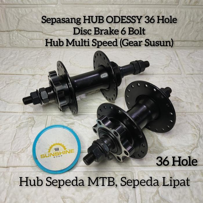 Hub Nap Depan Belakang 36H ODESSY Disc Brake Cakram 6 Bolt Sepeda MTB