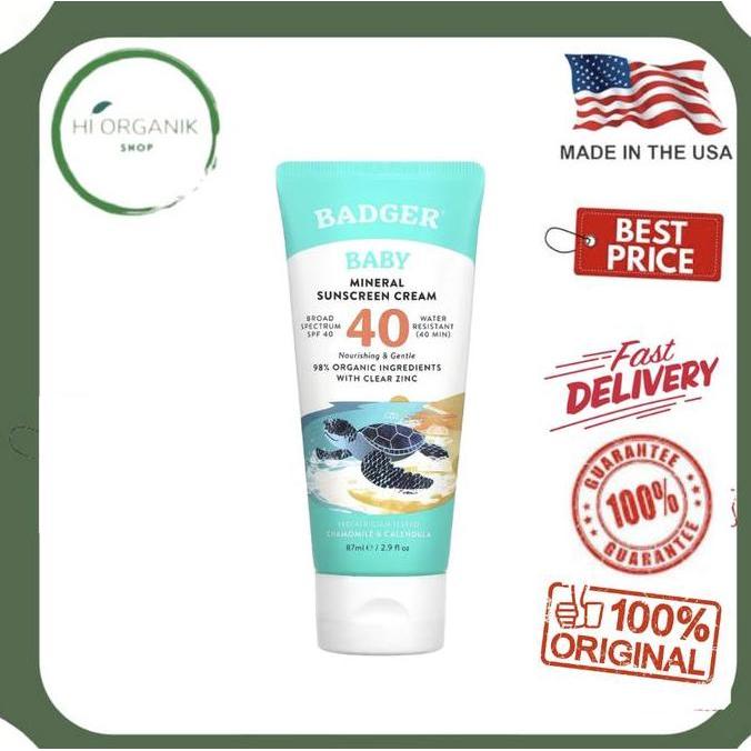 Badger Company Baby Mineral Sunscreen Cream SPF 40 87 ml