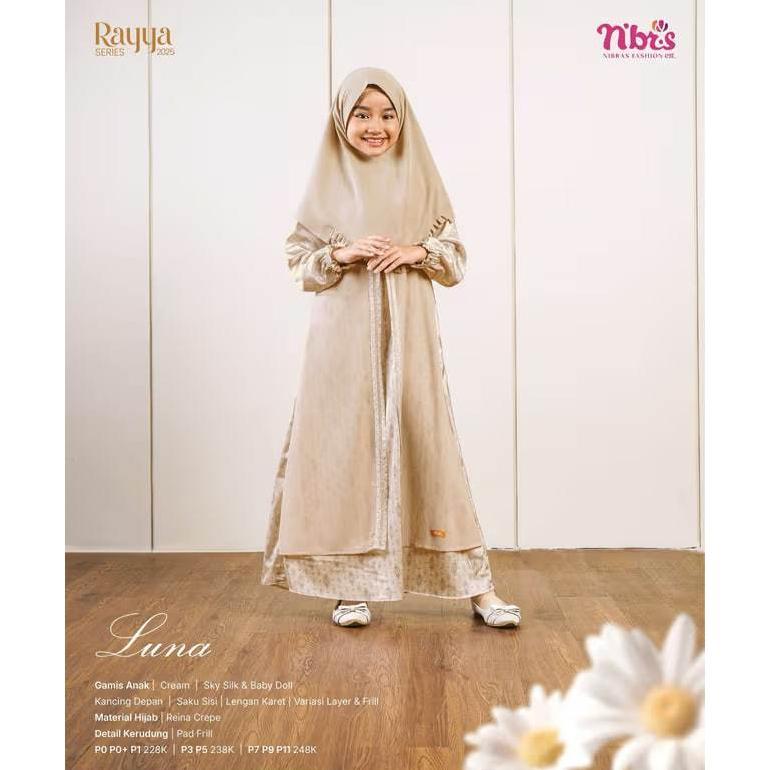 termurah [promo/cod] nibras luna gamis anak set hijab raya series 2025