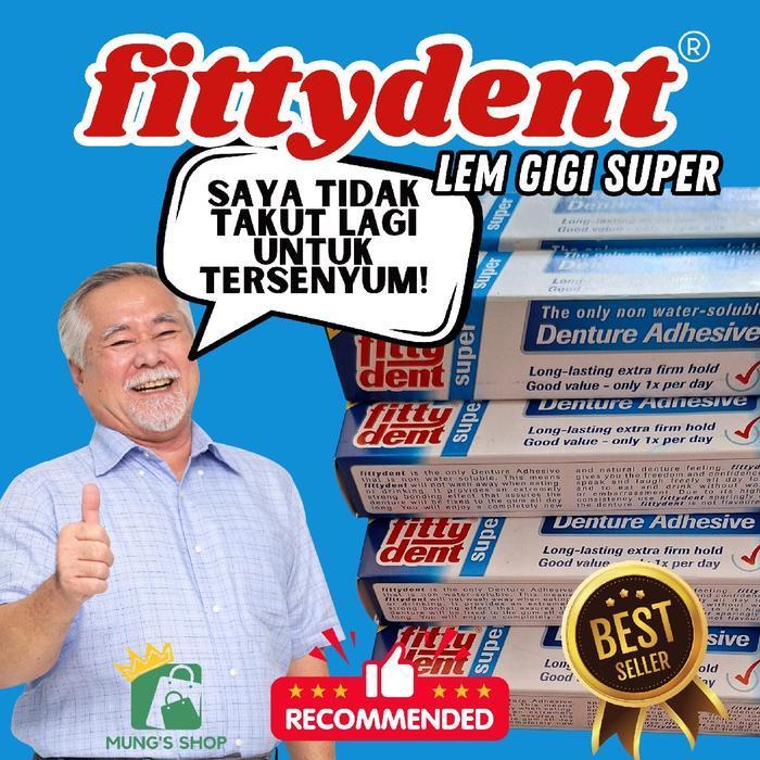 Fittydent Lem Gigi Palsu / Pelekat Gigi / Super Kuat / Anti air / 40 gr