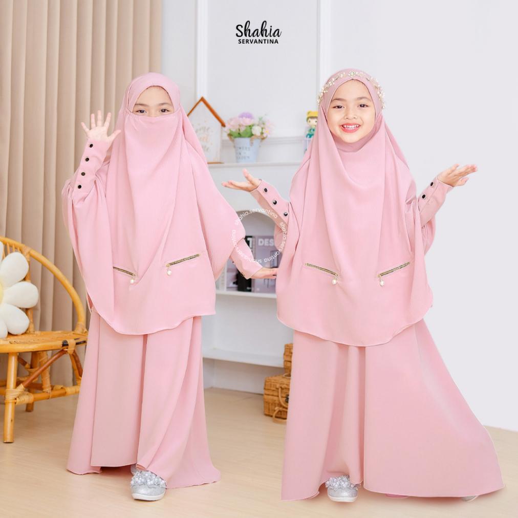 Paket Hemat Shahia Servantina - Lathifa Set Fk Instan Anak Perempuan Gamis Syari Anak