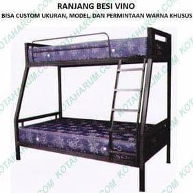 ranjang bed besi susun tingkat 1 2 orang vino hitam ekonomis bandung