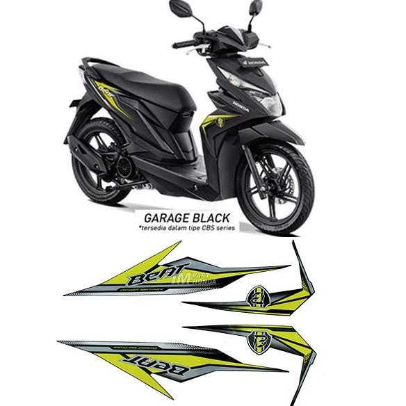 Stiker Beat Eco K81 2019 Hitam Kuning Garage Black