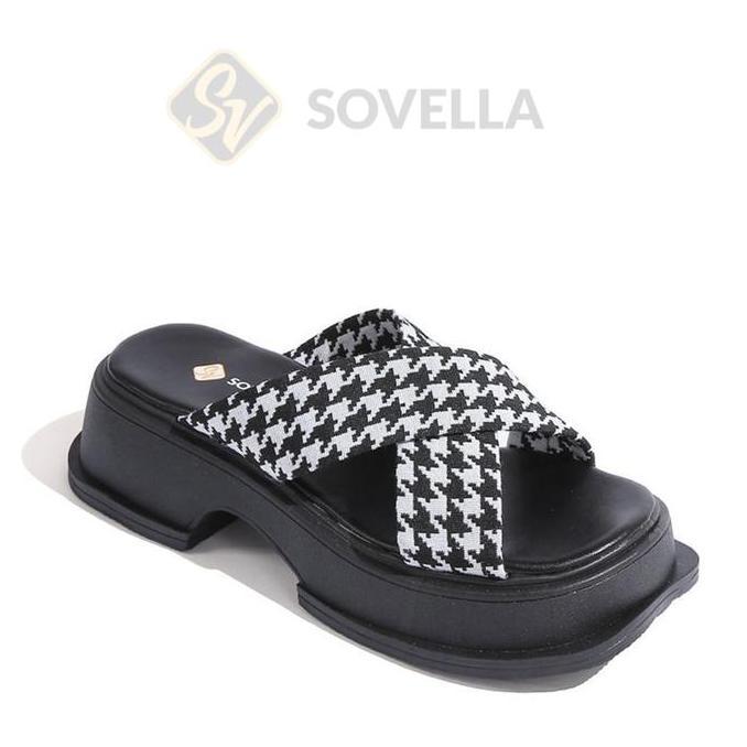 SOVELLA Cathy Sepatu Sandal Tali Hitam Sendal Wanita