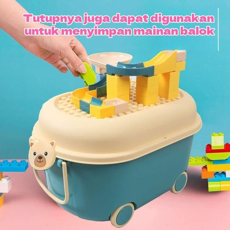 Kotak Penyimpanan Dengan Roda Container Box Plastik Mainan Anak Karakter Storage Box