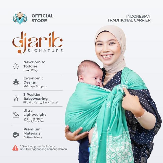 BAYIKU.ID Jarik Panjang 3 Meter 5 Meter Djarik Signature Batik Cap Gendong Bayi Grey Empuk