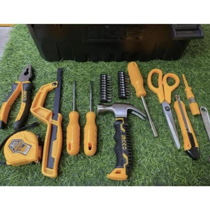 INGCO Tool Box 32pcs Hand Tools Set HKT10321 Kotak Perkakas Alat Perbaikan Rumah dengan 20 Bit Obeng
