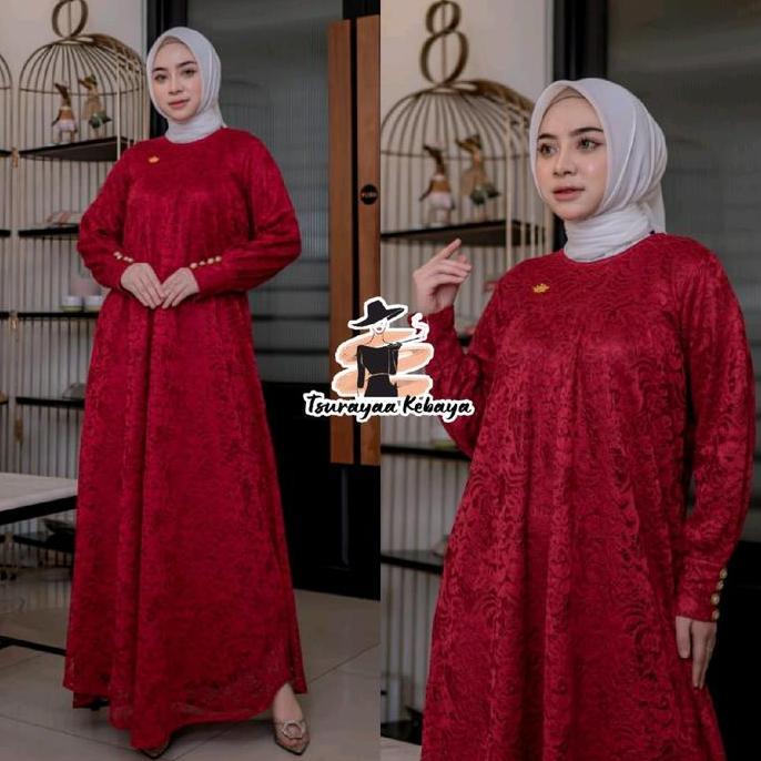 Spesial Gamis Brokat Tangan Kancing/ Gamis Brokat/ Kebaya Gamis/ Kebaya Modern