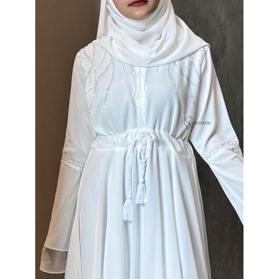 Miliki Zuyyin Abaya Broken White (Putih Tulang) Gasyatri Turkey Syar'I Busui Remaja Dewasa Princess 