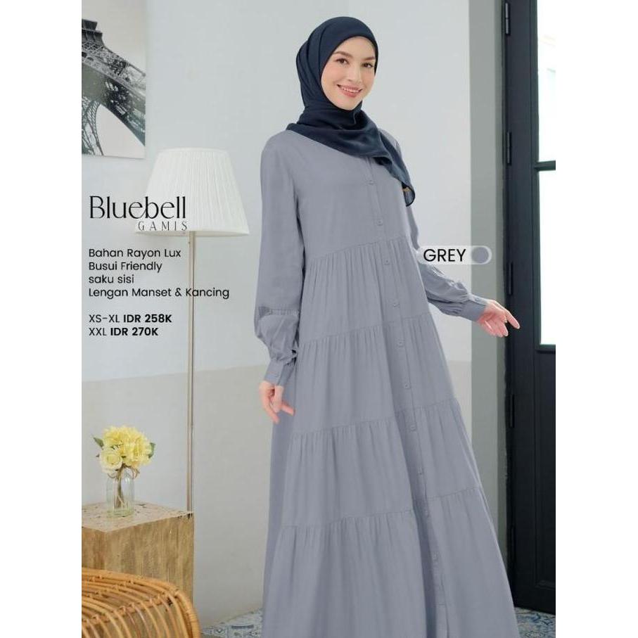 Terjangkau Gamis Nibras Bluebell / Gamis Nibras Branded/ Gamis Nibras Simple Busui Friendly
