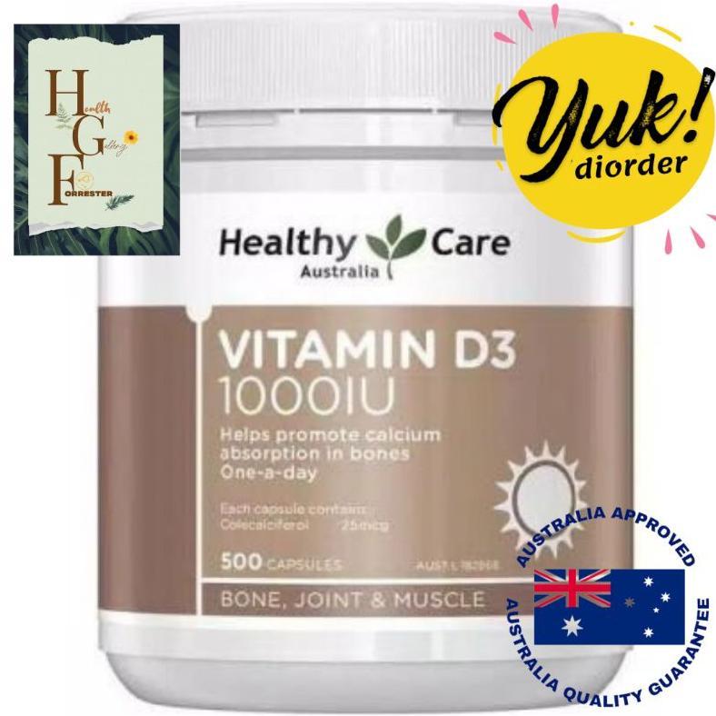Healthy Care Vitamin D3 1000IU 500 Capsules